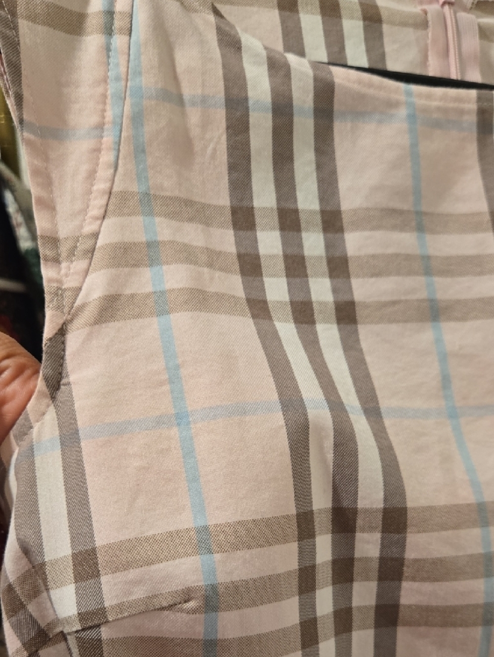 Burberry sleeveless Pink Plaid Tie-Waist Dress - Picture 8 of 8